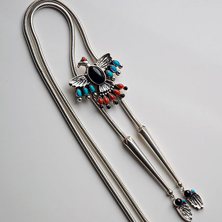 Native American style Thunderbird bolo tie