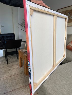 Canvas print back side view