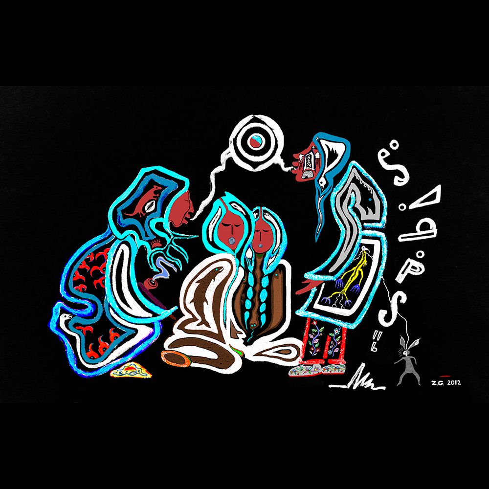 Wenabozho and the Storytellers' Mirror fine art print