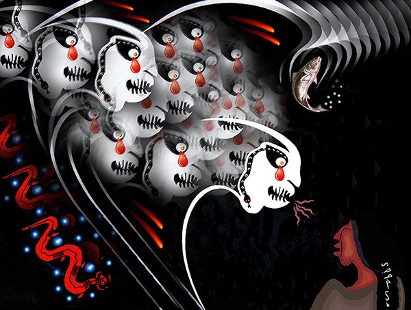 The Coming of the Sky Wiindigoo art print