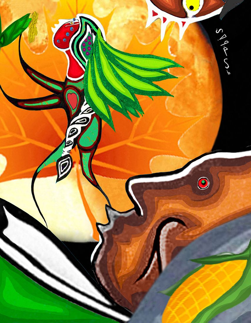 Woodland art print Dance of the Mighty Warrior Mandaamin