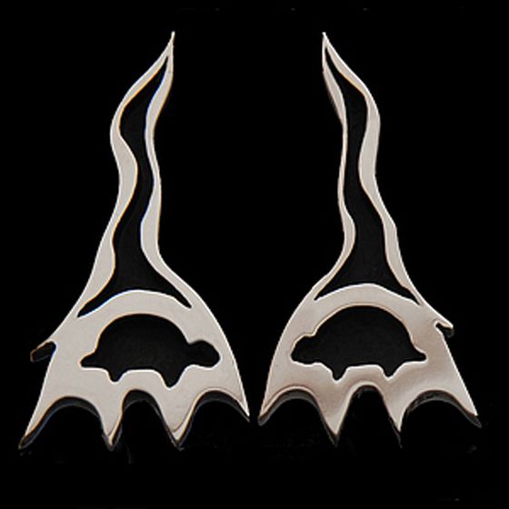 Turtle and Crane postback earrings