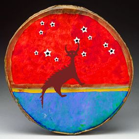 Native Woodland Art print Mishibizhiw Drum