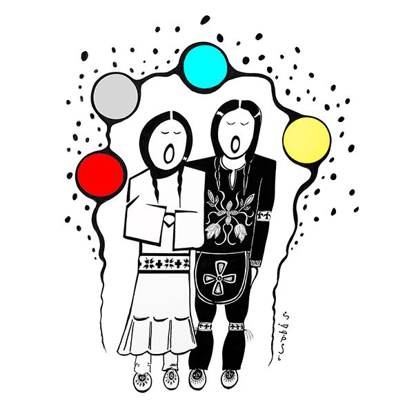 Ojibwe Wiijiiwaaganag art print