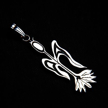 Silver corn plant pendant