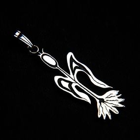 Silver corn plant pendant