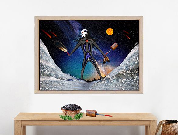 Wiindigoo and the Creation of the Ice Poles framed canvas print 