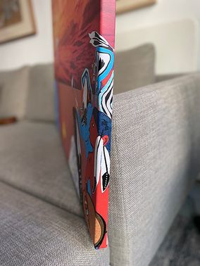 Canvas print detail side view