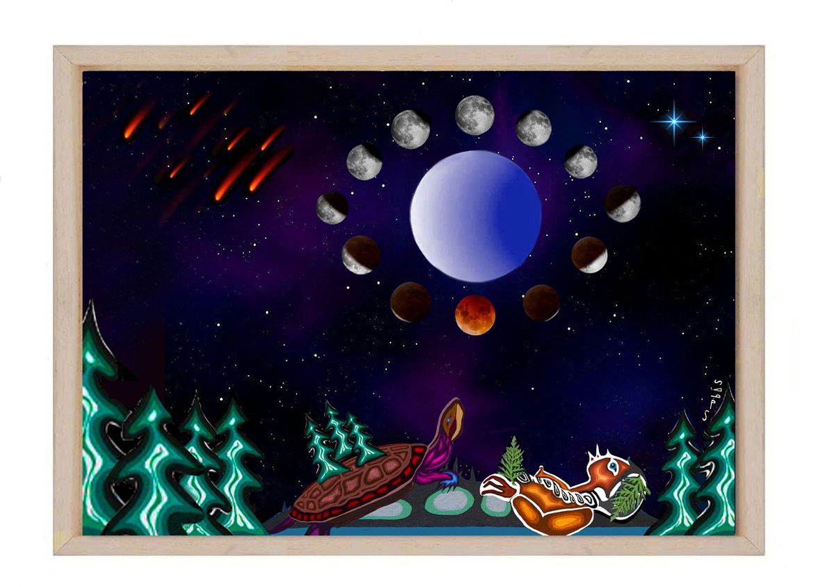 Mother Earth and the Dance of the 13 Moons framed canvas print