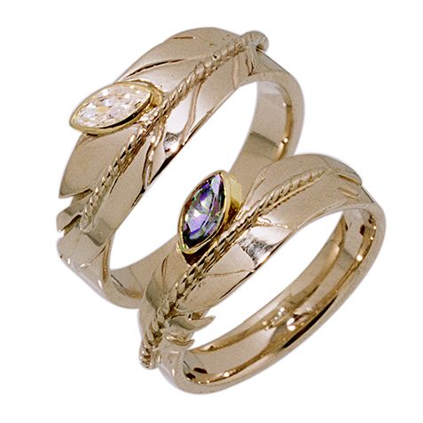 Two-Spirit wedding rings Clarity Fills Our Heart