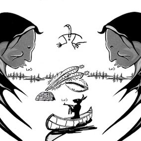 Native Woodland Art print Two-Spirits Thunder Woman