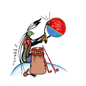 Native woodland Art print Ojibwe Thunderbird Healer