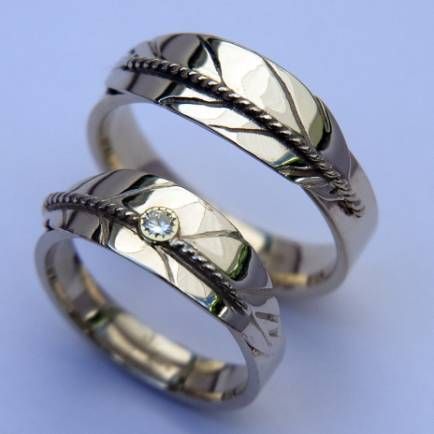 TwNative American style eagle feather rings A Prayer to the Northo golden rings