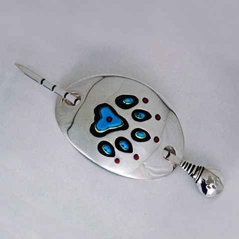 Turtle and Bear hair clasp