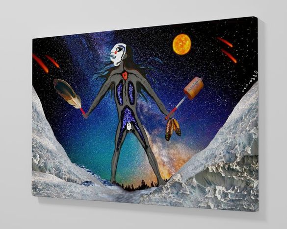 Wiindigoo and the Creation of the Ice Poles canvas print on wall