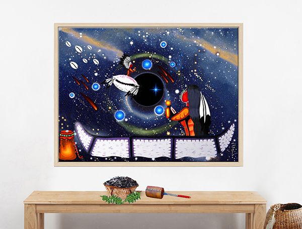 Vision of Sees Beyond the Stars Woman canvas print