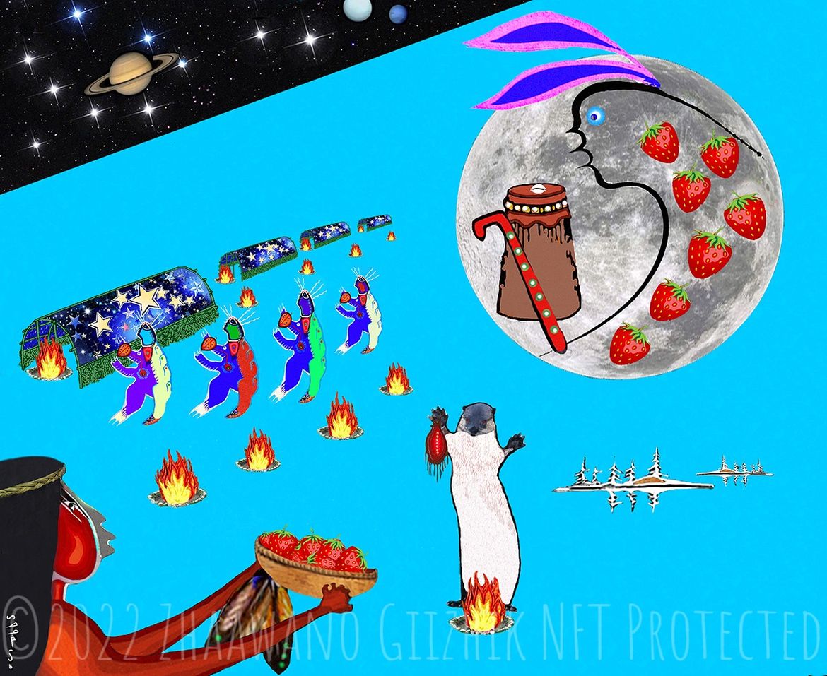 Nigig Gikinoo'amaagewin ("Otter's Teaching") wall art print