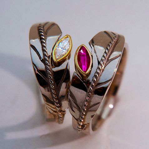 Two Spirit wedding rings Flight of Giniw