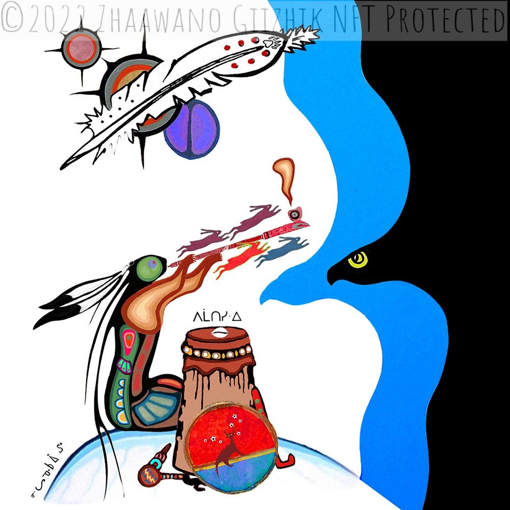 Native Woodland Art wall print Wenabozho's Prayer
