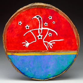 Native Woodland Art print Thunderbird Drum