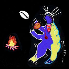 Native woodland Art print Anishinaabe Midewiwin Bear Healer