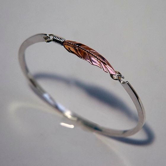 Spirit Flight white and red gold Native American style ladies' bangle
