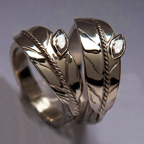 Two Feathers One Spirit sterling silver eagle feather rings