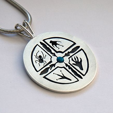 Native American Medicine Wheel silver overlay graphic design