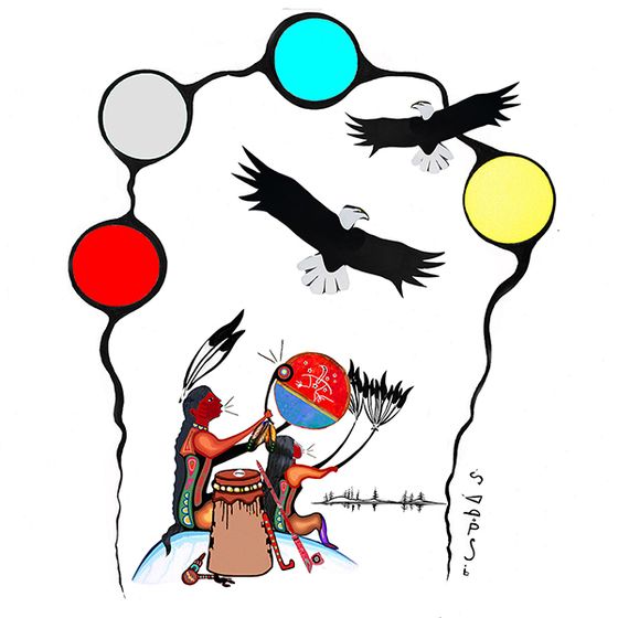 Eagle Prayer Ojibwe wall art print