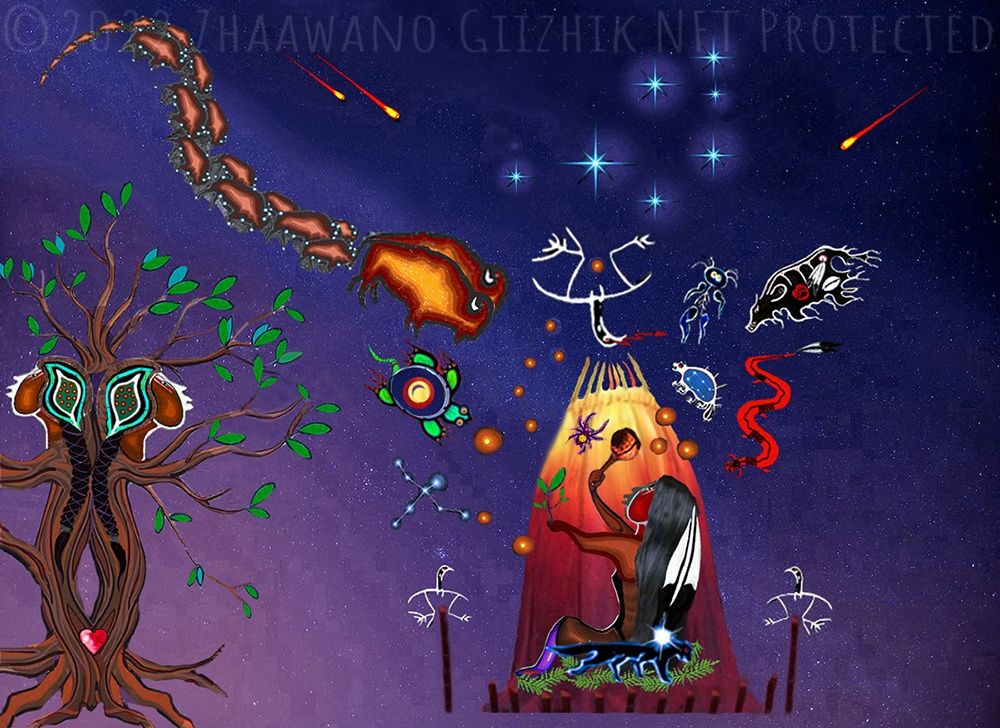 Jiisakiikwe ("Female Shaking Tent Healer") art print